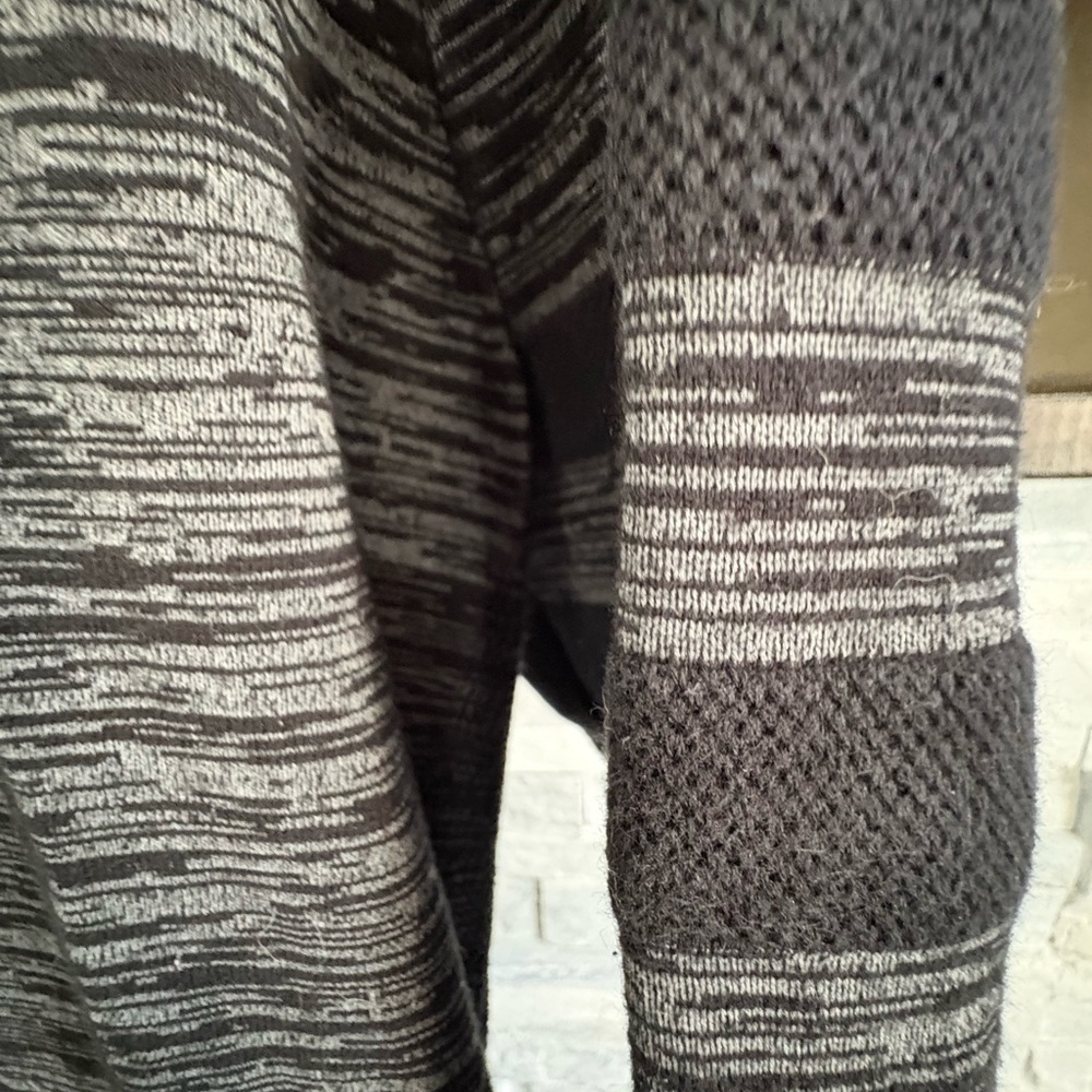 Express Black and Gray Patterned Knit Sweater